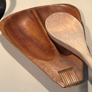 Vintage Copco Umanoff Spoon Rest Danish Modern MCM Wood Kitchen